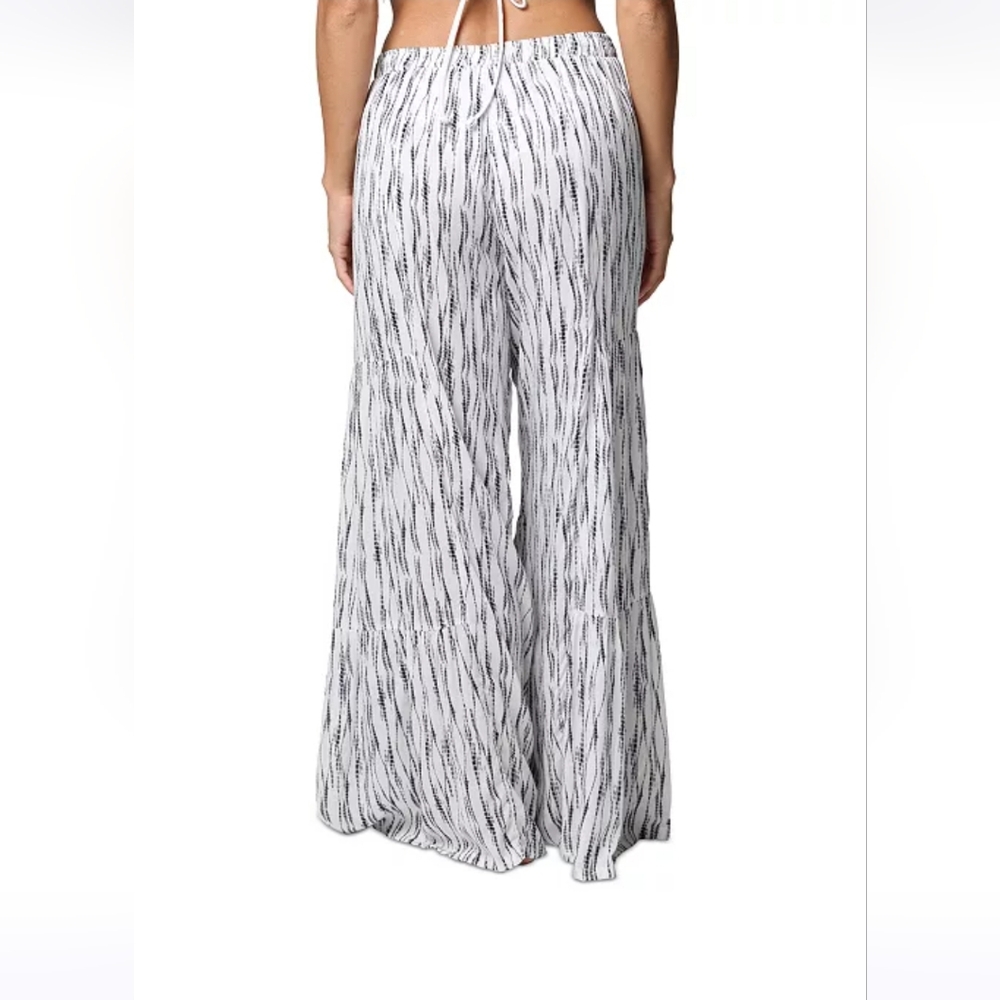 New J Valdi Printed Tiered Wide-Leg Drawstring Pants, NWT, Sz. Medium - Picture 2 of 10